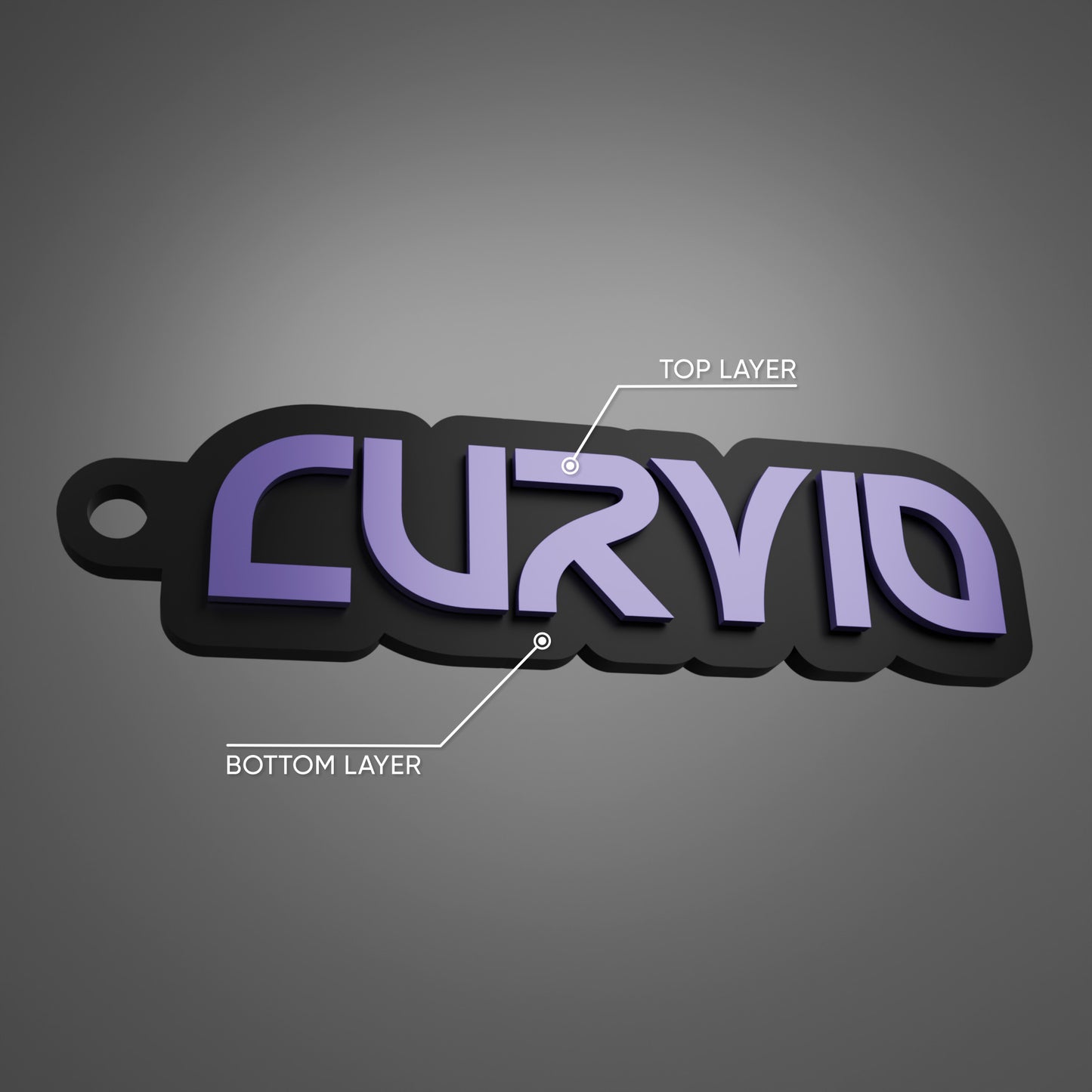 2 Layered Customisable Name Keychain