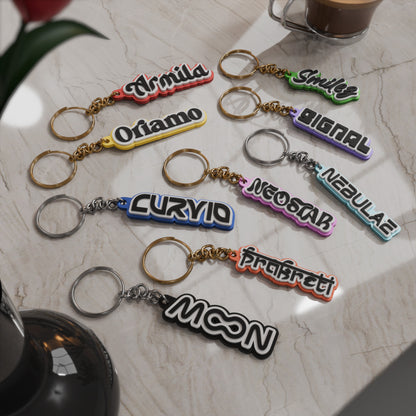 3 Layered Customisable Name Keychain