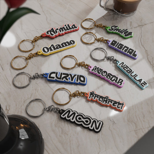 3 Layered Customisable Name Keychain