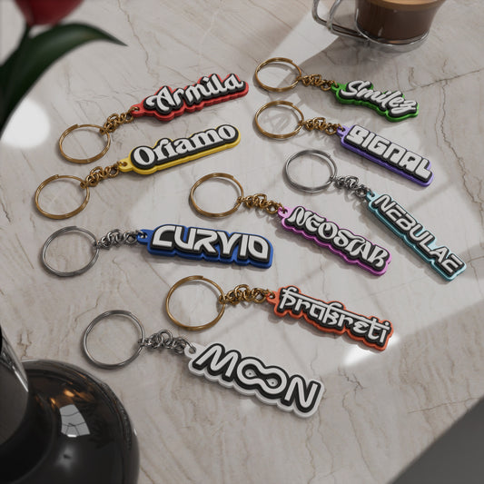 3 Layered Customisable Name Keychain