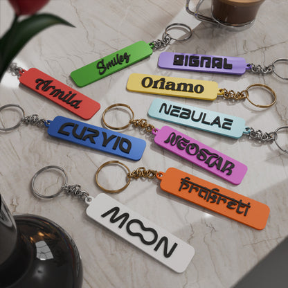 Sheet Tags Customisable Name Keychain