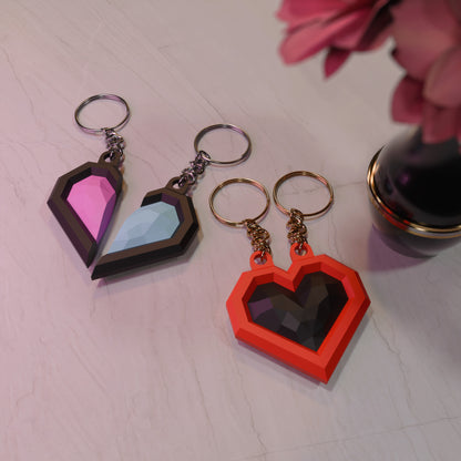 Split Heart Couple Special Keychain