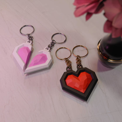 Split Heart Couple Special Keychain