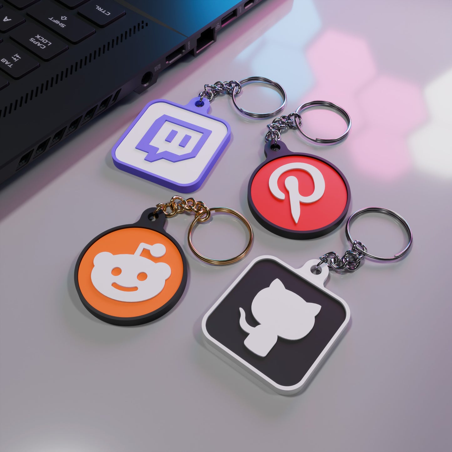RFID Social Media Tags Keychain