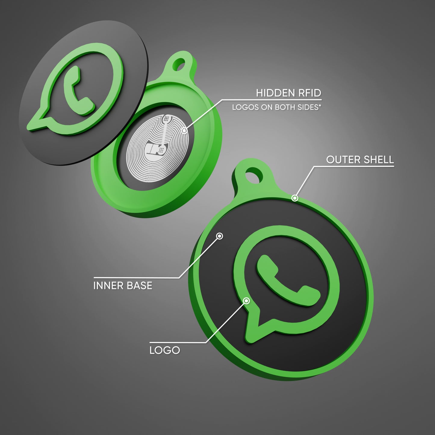 RFID Social Media Tags Keychain