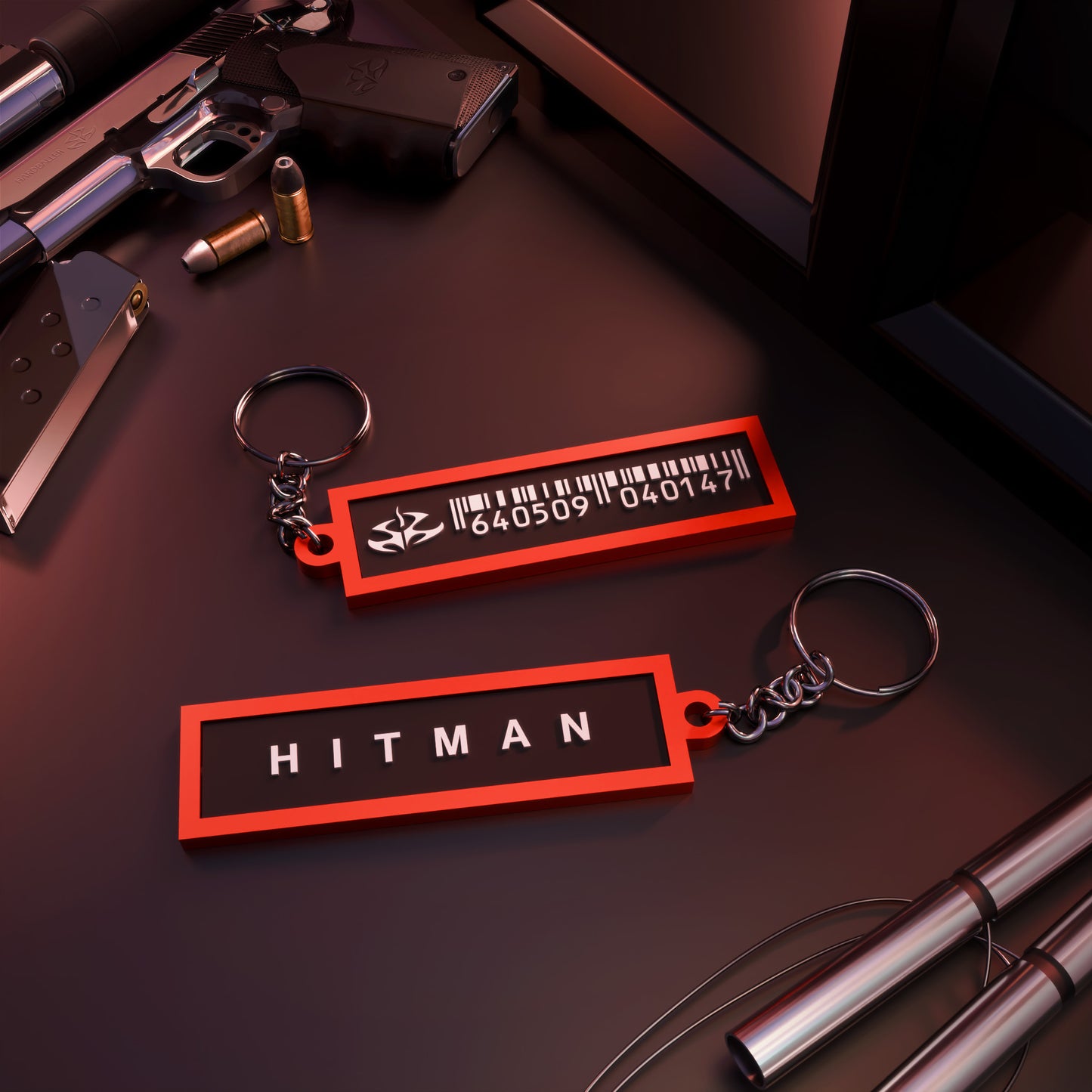 Hitman Rotatable Keychain